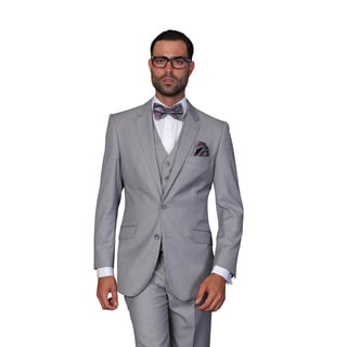 Statement Men's Grey Wool 3-piece Suit