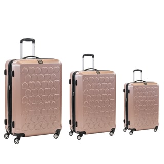 Ful Gold Hearts 3-piece Molded Hardside Spinner Luggage Set
