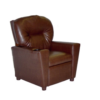 Dozydotes Cup Holder Pecan Leather Like Kid Recliner