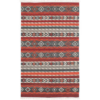 ecarpetgallery Adana Red Wool Kilim (8'0 x 10'0)