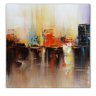 Hobbitholeco 'Cityscape' 24-inch x 24-inch Wrapped Canvas Art