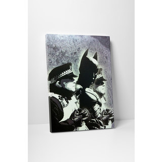 Banksy 'Batman and the Police' Gallery Wrapped Canvas Wall Art