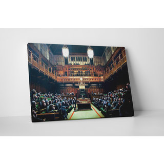 Banksy 'Monkey Parliament' Gallery-wrapped Canvas Wall Art