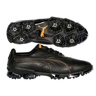 Puma Men's TitanTour King Black/ Vibrant Orange Golf Shoes