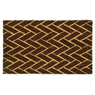 Dynamic Rugs Machine-woven Vale Black, Ivory 100-percent Natural Coir Doormat