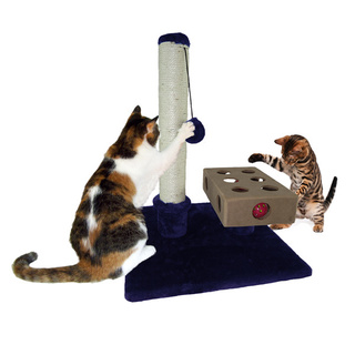 FurHaven Tiger Tough Small Busy Box and Cat Scratching Post