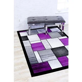 Persian Rugs Modern Trendz Multicolored Purple Polypropylene Area Rug (7'10 x 10'6)