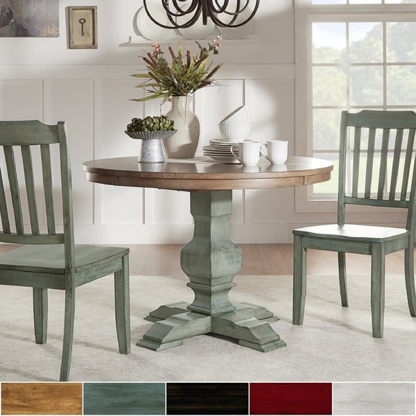 Eleanor Two-tone Round Solid Wood Top Dining Table by TRIBECCA HOME