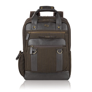Solo Bradford Brown Cotton and Vinyl 15.6-inch Laptop Backpack