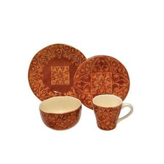 222 Fifth Marrakesh Red Porcelain 16-piece Dinnerware Set