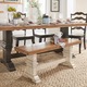 Eleanor Two-Tone Trestle Leg Wood Dining Bench by iNSPIRE Q Classic - Thumbnail 5