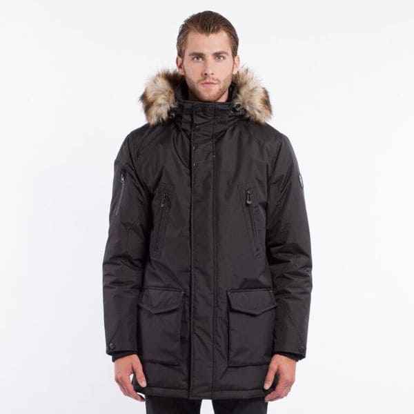 Noize 'Dax' Men's Insulated Mid Length Faux Fur Hood Jacket