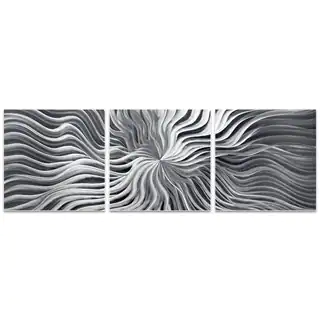 Nicholas Yust 'Flexure Triptych' Wavy Starburst Art on Metal or Acrylic