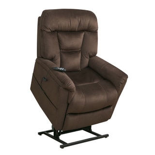 Edwin Chocolate Brown Fabric Power Dual Motor Lift Chair Recliner