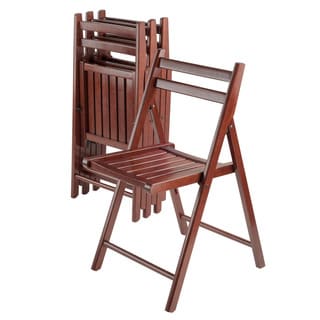 Robin 4-piece Folding Walnut Chair Set