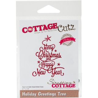 CottageCutz Elites Die -Holiday Greetings Tree, 2.7"X3.6"