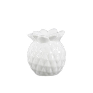Urban Trends Collection White Ceramic Pineapple Candleholder