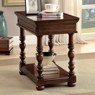 Furniture of America Dorsetta Brown Cherry Flip-Top Hidden Storage Side Table