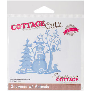 CottageCutz Elites Die -Snowman W/Animals, 3.3"X3.3"