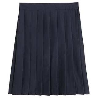 Girl's Solid Polyester School Uniform Skirt