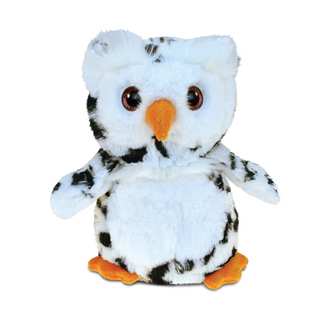 Puzzled White 8.5-inch Owl Super-soft Stuffed Plush Cuddly Animal Toy