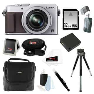 Panasonic LUMIX LX100 16.8 MP with Integrated Leica DC Lens (Silver) Bundle with 32GB SD Card + Gadget Bag Bundle