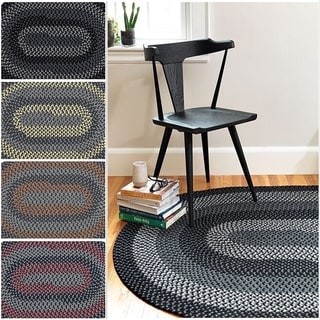 Hipster Braided Textured Oval Rug (7' x 9')