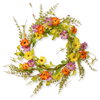 National Tree Company Multicolored Silk 20-inch Floral Wreath Decor