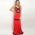 Shop the Trends Women's Polyester and Spandex Sleeveless Formal Gown With V-Neckline