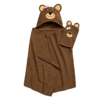 Tub Time for Tots 2-Piece Bear Hooded Bath Wrap