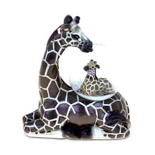 Puzzled Resin and Stone Giraffe Snow Globe