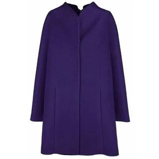 Elie Tahari Daliah Purple Wool Plus-size Coat