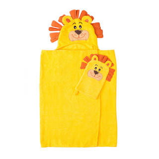 Tub Time for Tots 2-Piece Lion Hooded Bath Wrap
