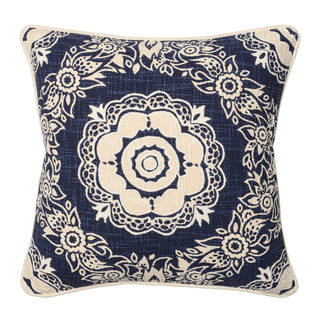 Kosas Home Lynda Navy 20inchesx20inches Down and Feather Filled Throw Pillow