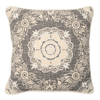Kosas Home Lynda Grey 20inchesx20inches Down and Feather Filled Throw Pillow