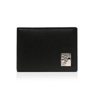 Versace Collection Black Saffiano Leather Bifold Wallet