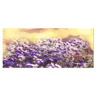 Designart 'Purple Little Wild Flowers' Extra Large Floral Metal Wall Art