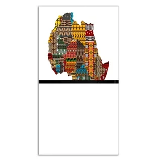 Designart 'Africa Map with Ethnic Textures' Metal Wall Art