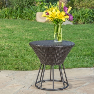 Crete Outdoor Wicker Side Table by Christopher Knight Home