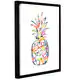 preview thumbnail 1 of 1, Linda Woods's 'Electric Pineapple' Gallery Wrapped Floater-framed Canvas - multi