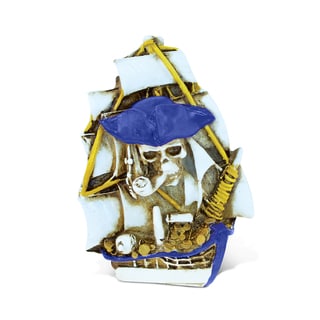 Puzzled Inc. Pirate Ship Multicolored Resin Nautical Magnet