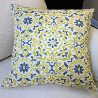 Artisan Pillows Jillara Printed Yellow/Blue Polyester 18-inch Outdoor Throw Pillow Covers (Set of 2)