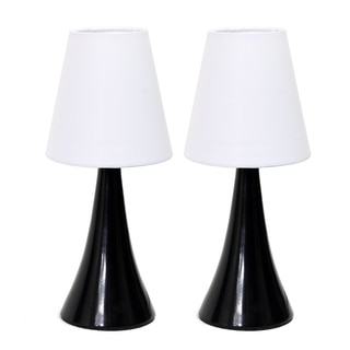 Simple Designs Valencia Colors Mini Touch Table Lamps with Fabric Shades (Set of 2)