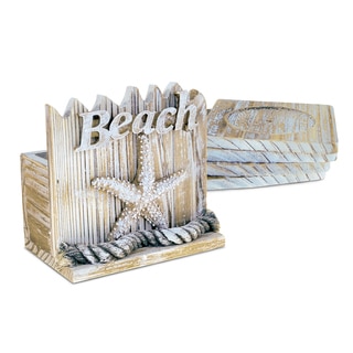 Puzzled Baja Beach Starfish Nautical Wooden Coaster Pack (Set of 4)