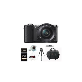 Sony ILCE5000LB ILCE-5000B Alpha A5000 Mirrorless Digital Camera with 16-50mm Lens and 32GB Kit
