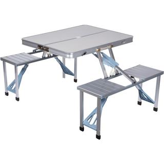 Trademark Innovations Portable Aluminum Folding Picnic Table with 4 Seats