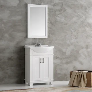 Fresca Hartford White Wood 24-inch Traditional Bathroom Vanity