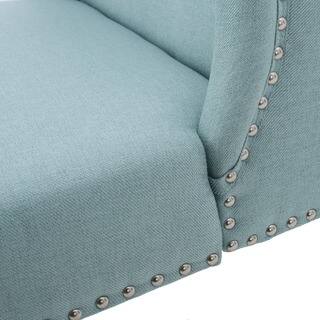 Niclas Wing Back Studded Fabric Accent Chair by Christopher Knight Home