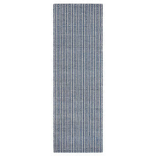 Jani Cali Blue Cotton/Jute Handwoven Rug (2'6 x 8')