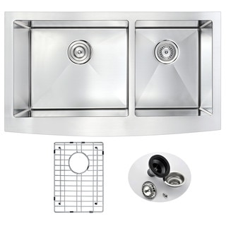 ANZZI ELYSIAN 33-inch Farm House 60/40 Dual Basin Stainless Steel Kitchen Sink